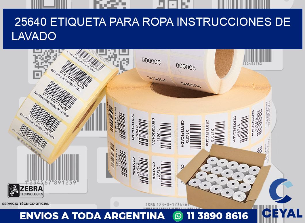 25640 ETIQUETA PARA ROPA INSTRUCCIONES DE LAVADO