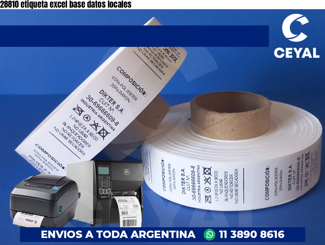 28810 etiqueta excel base datos locales