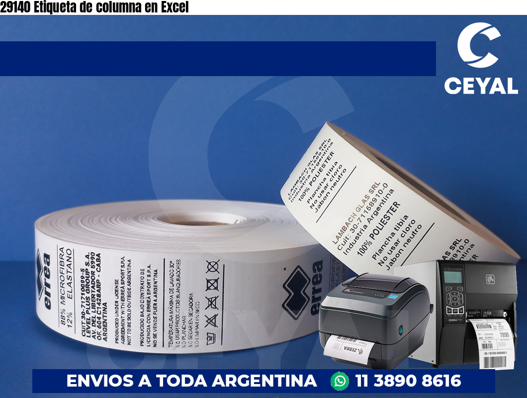 29140 Etiqueta de columna en Excel