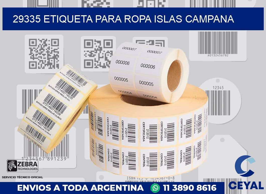 29335 ETIQUETA PARA ROPA ISLAS CAMPANA