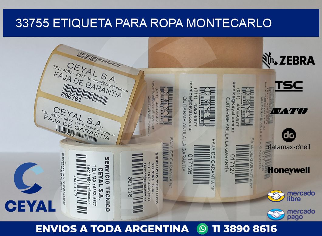 33755 ETIQUETA PARA ROPA MONTECARLO