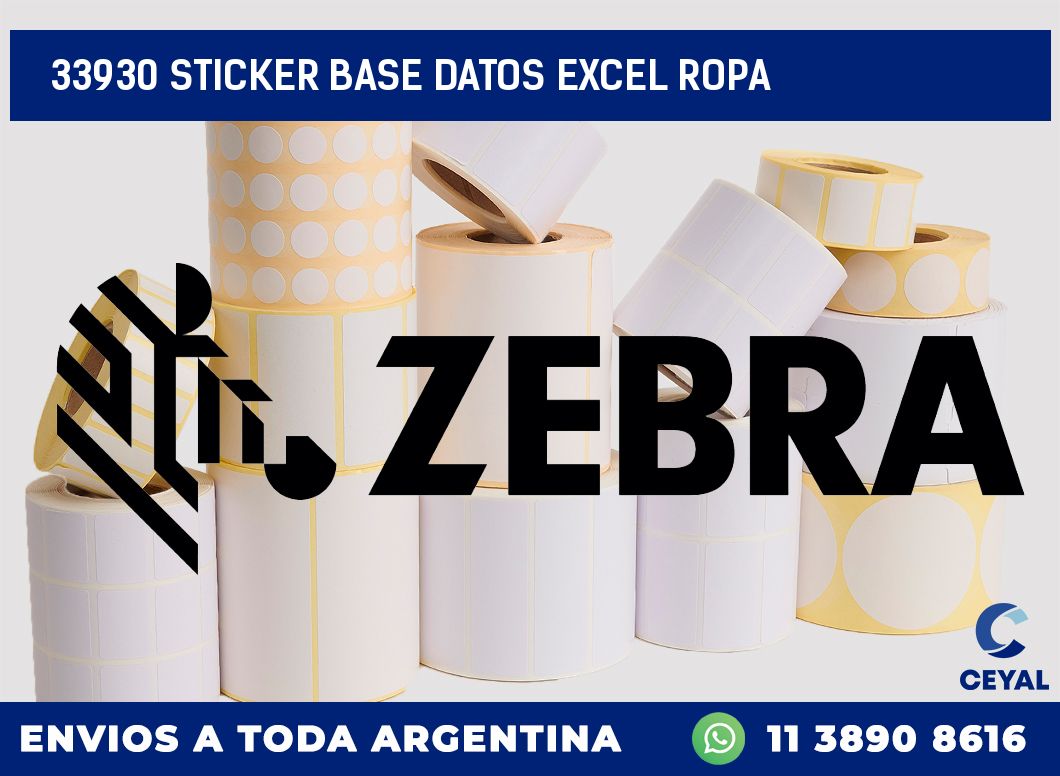 33930 sticker base datos excel ropa