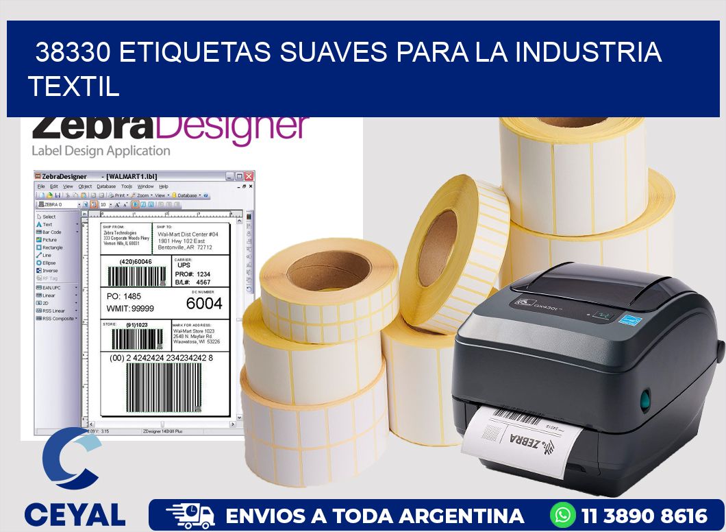38330 ETIQUETAS SUAVES PARA LA INDUSTRIA TEXTIL