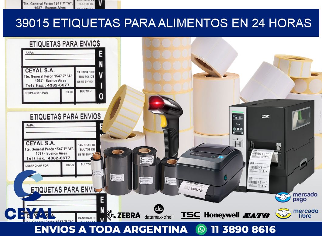 39015 ETIQUETAS PARA ALIMENTOS EN 24 HORAS
