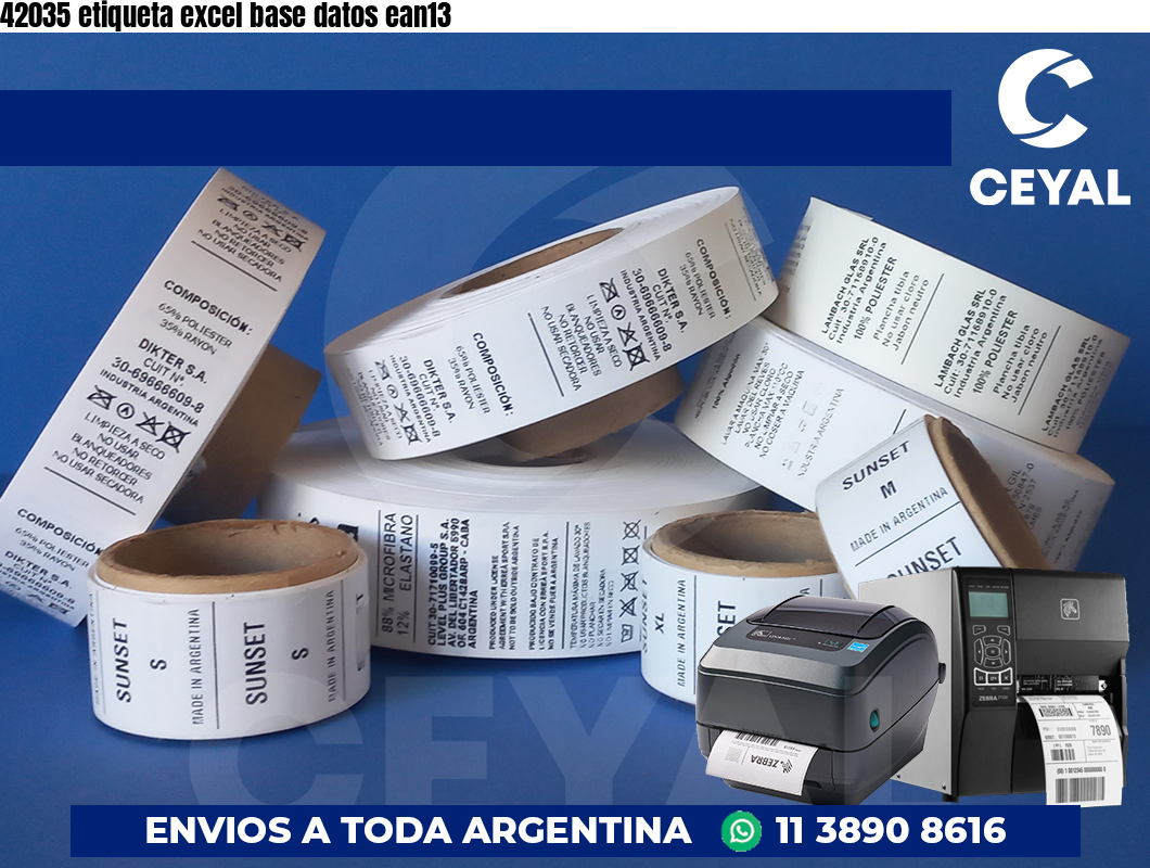 42035 etiqueta excel base datos ean13