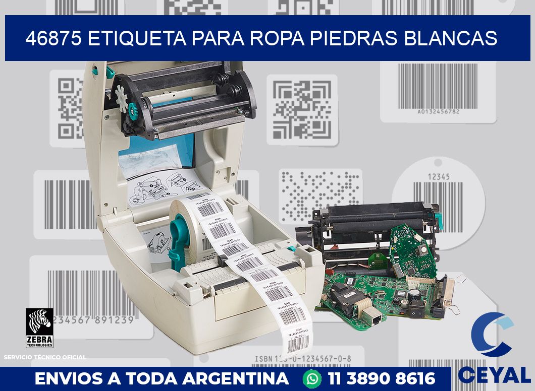 46875 ETIQUETA PARA ROPA PIEDRAS BLANCAS