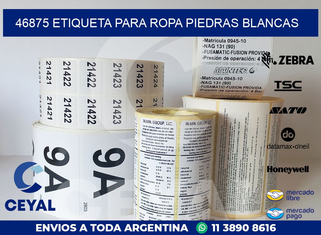 46875 ETIQUETA PARA ROPA PIEDRAS BLANCAS