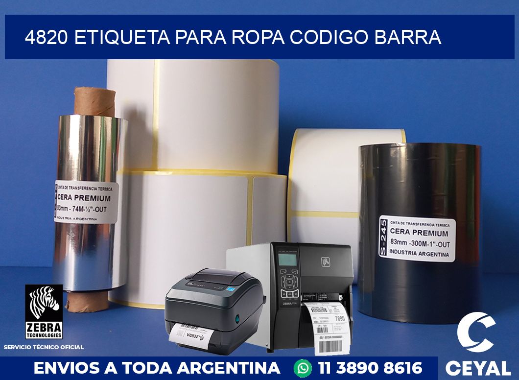 4820 ETIQUETA PARA ROPA CODIGO BARRA