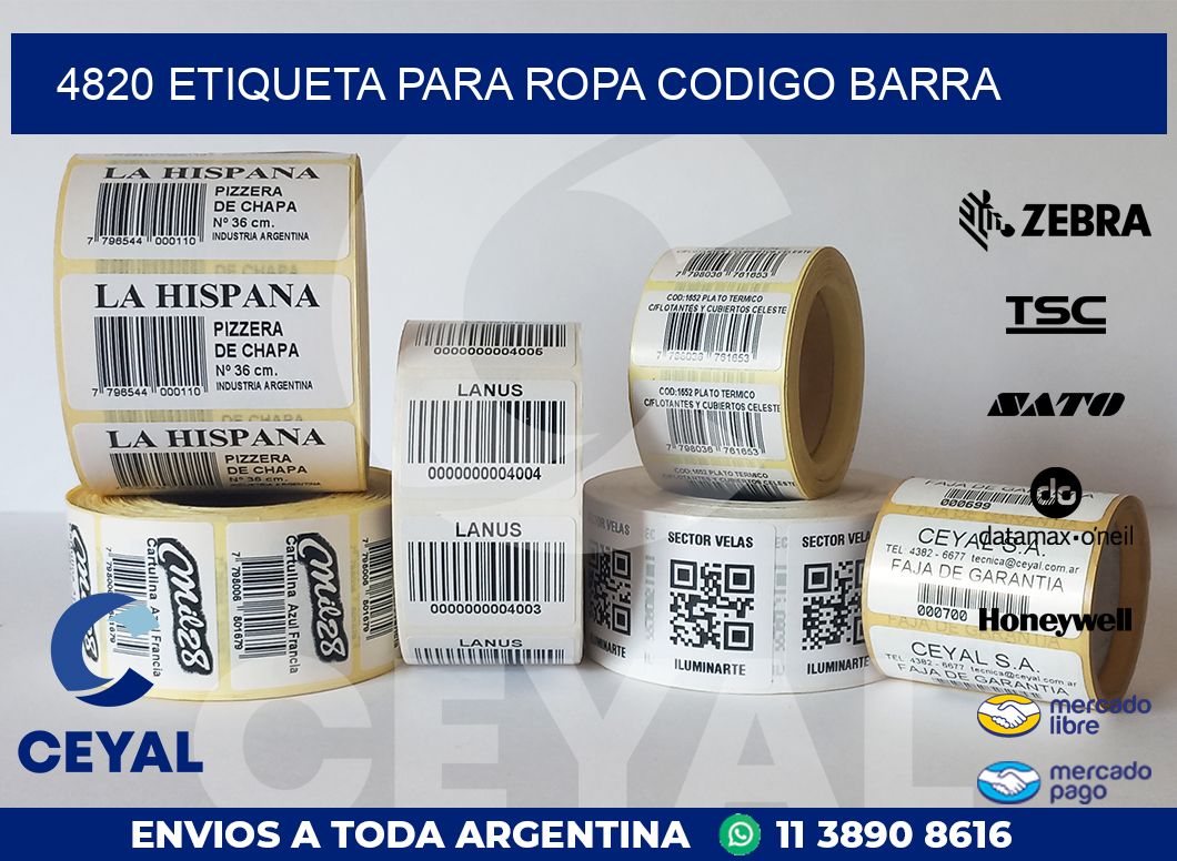 4820 ETIQUETA PARA ROPA CODIGO BARRA