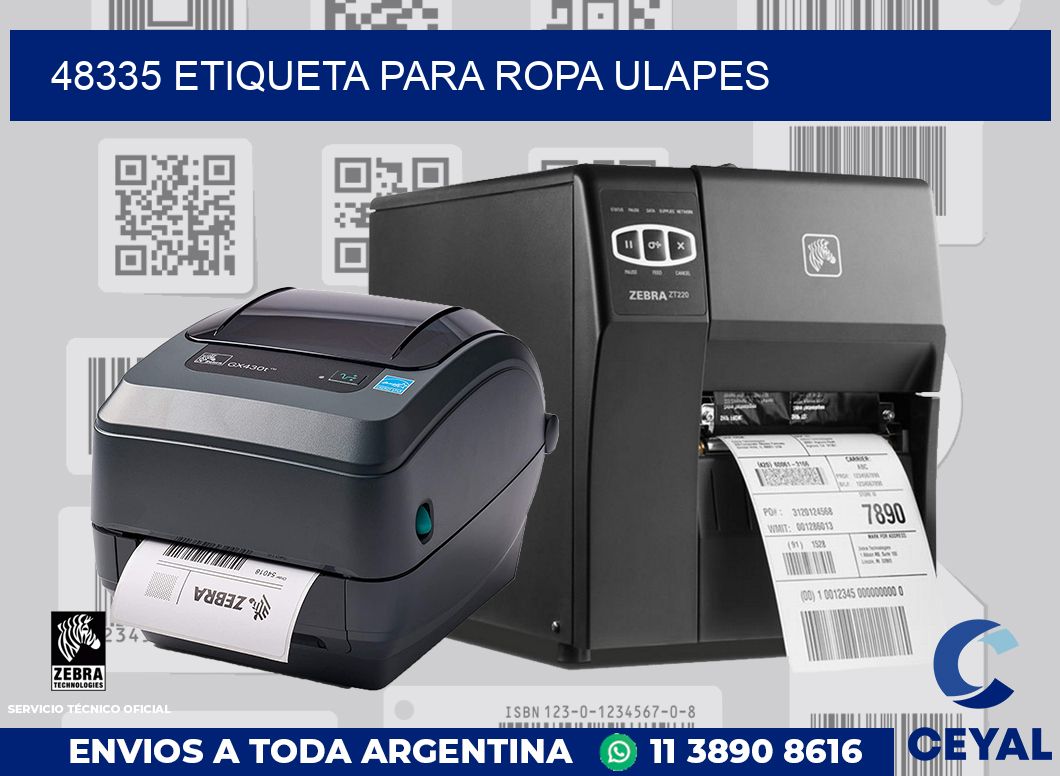 48335 ETIQUETA PARA ROPA ULAPES