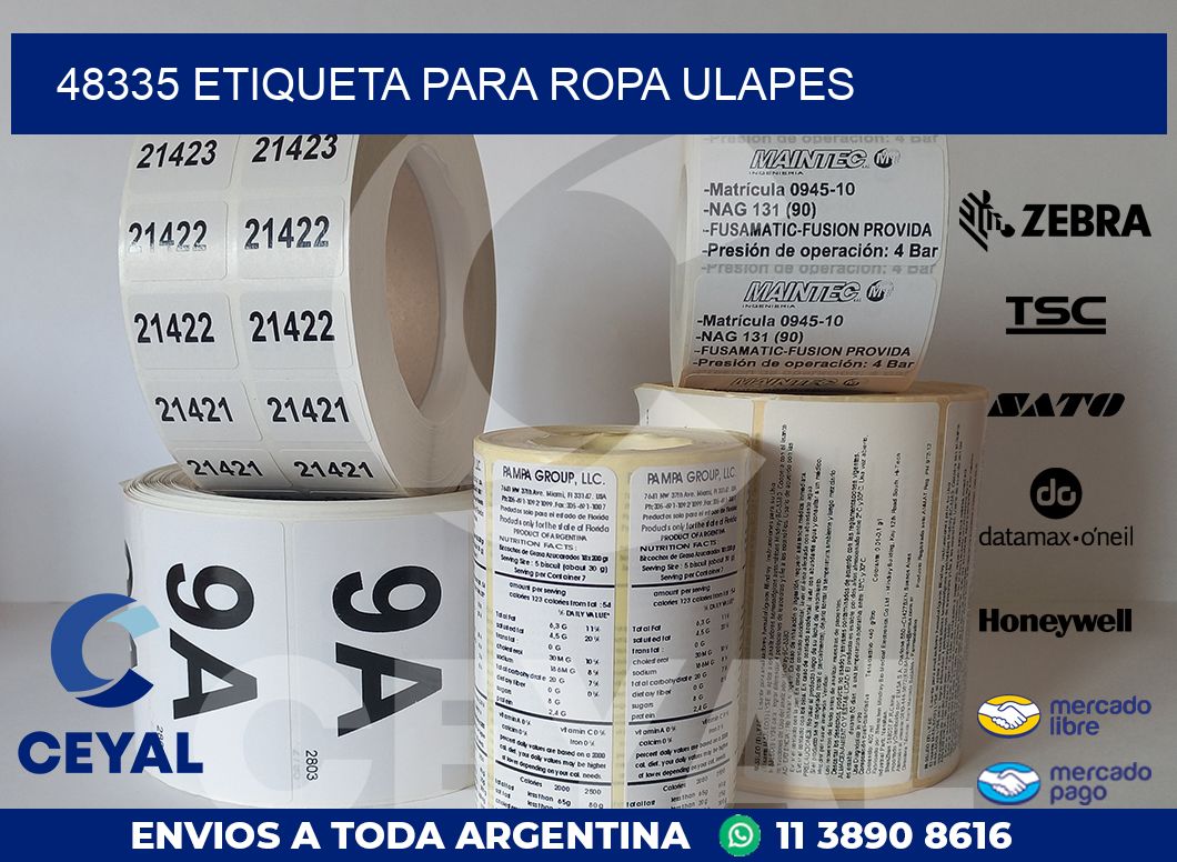 48335 ETIQUETA PARA ROPA ULAPES