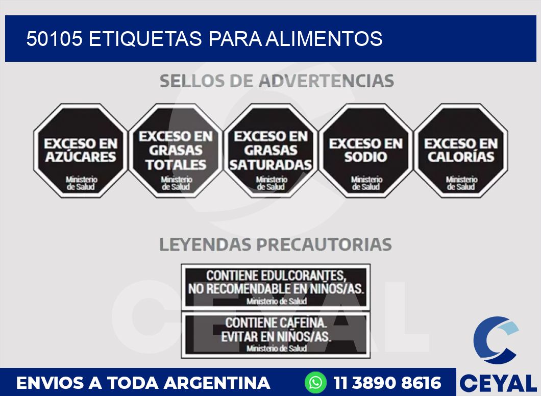 50105 ETIQUETAS PARA ALIMENTOS