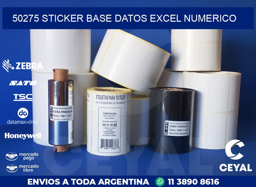 50275 sticker base datos excel numerico