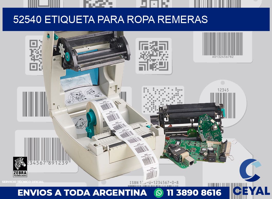 52540 ETIQUETA PARA ROPA REMERAS