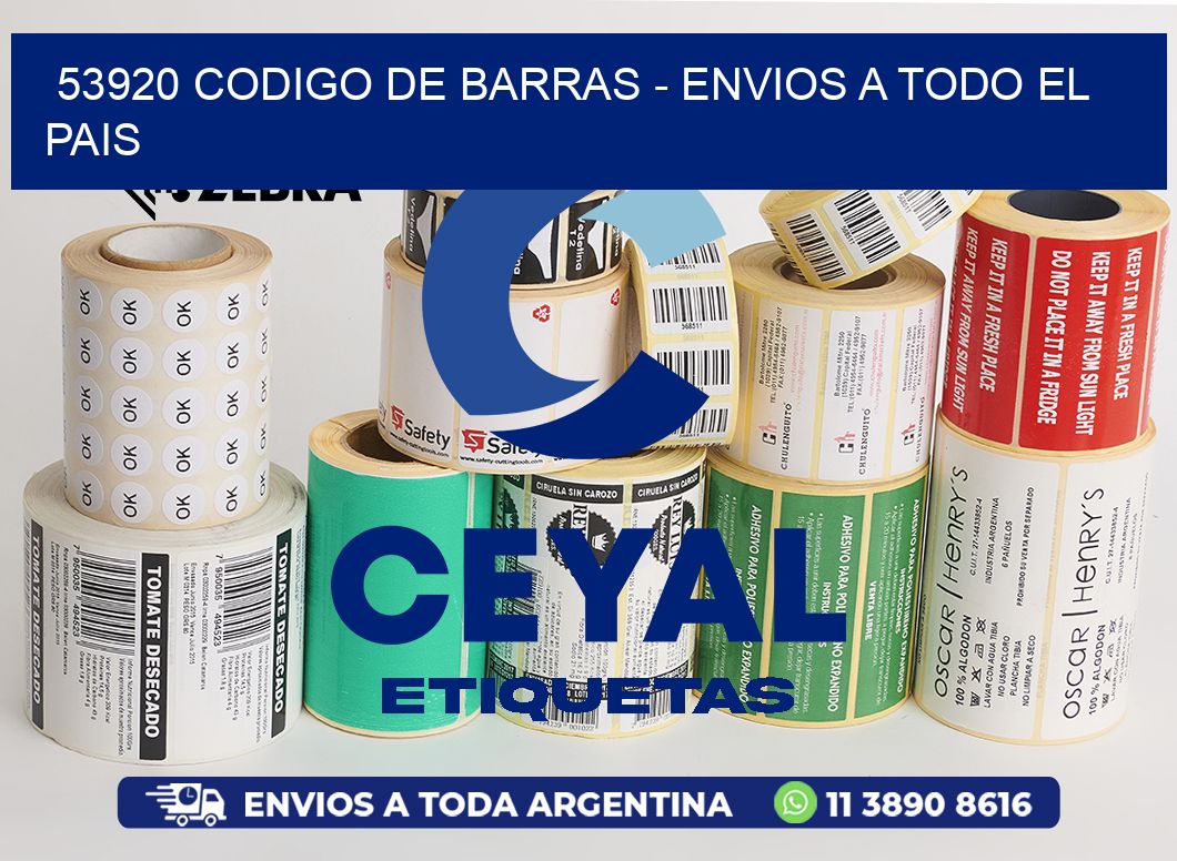 53920 CODIGO DE BARRAS - ENVIOS A TODO EL PAIS