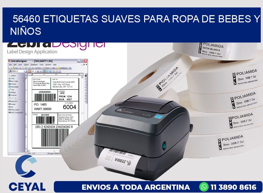 56460 ETIQUETAS SUAVES PARA ROPA DE BEBES Y NIÑOS