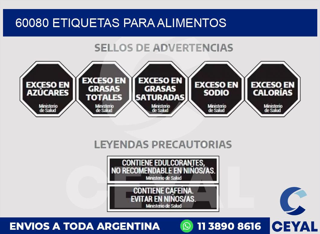 60080 ETIQUETAS PARA ALIMENTOS