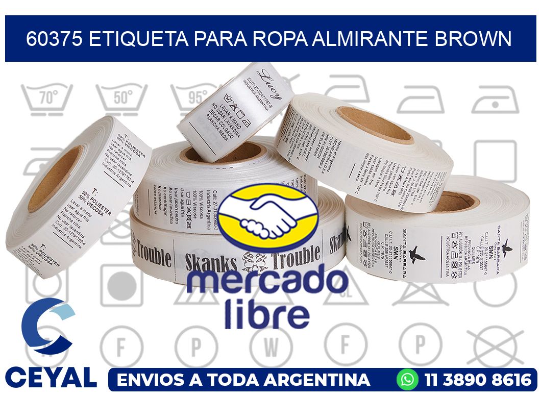 60375 ETIQUETA PARA ROPA ALMIRANTE BROWN