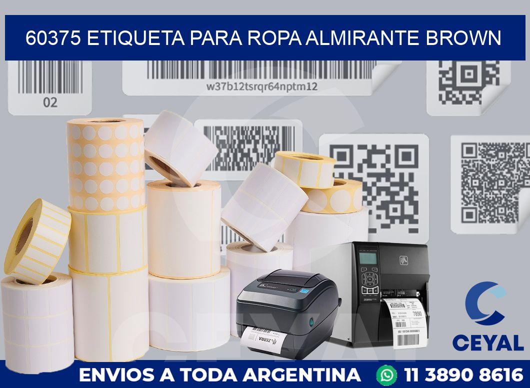 60375 ETIQUETA PARA ROPA ALMIRANTE BROWN