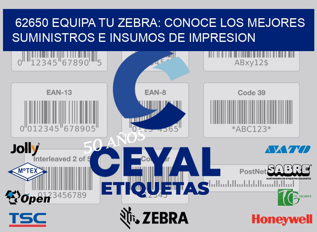 62650 EQUIPA TU ZEBRA: CONOCE LOS MEJORES SUMINISTROS E INSUMOS DE IMPRESION