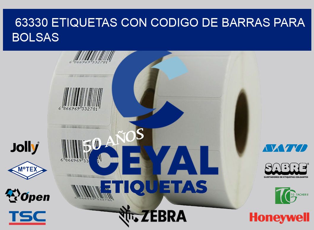 63330 ETIQUETAS CON CODIGO DE BARRAS PARA BOLSAS