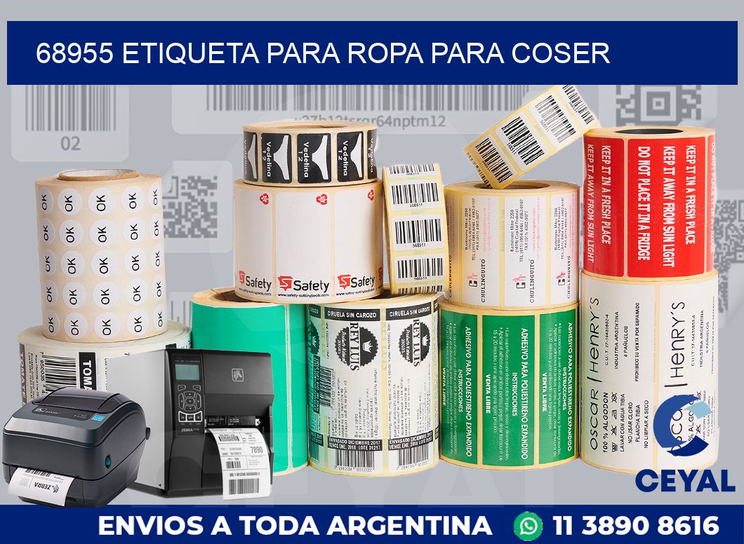 68955 ETIQUETA PARA ROPA PARA COSER