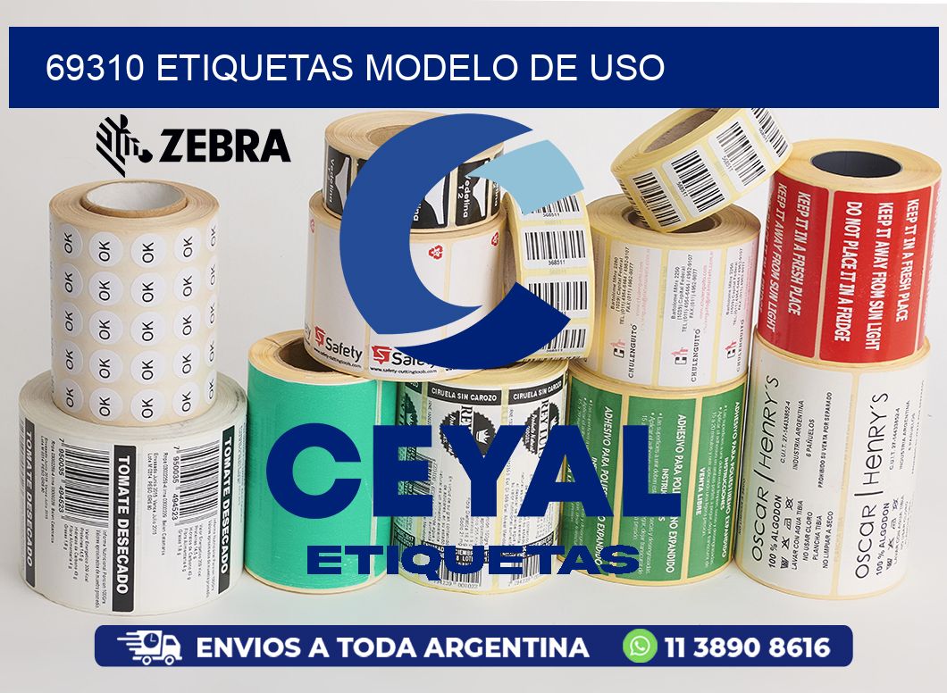 69310 etiquetas modelo de uso