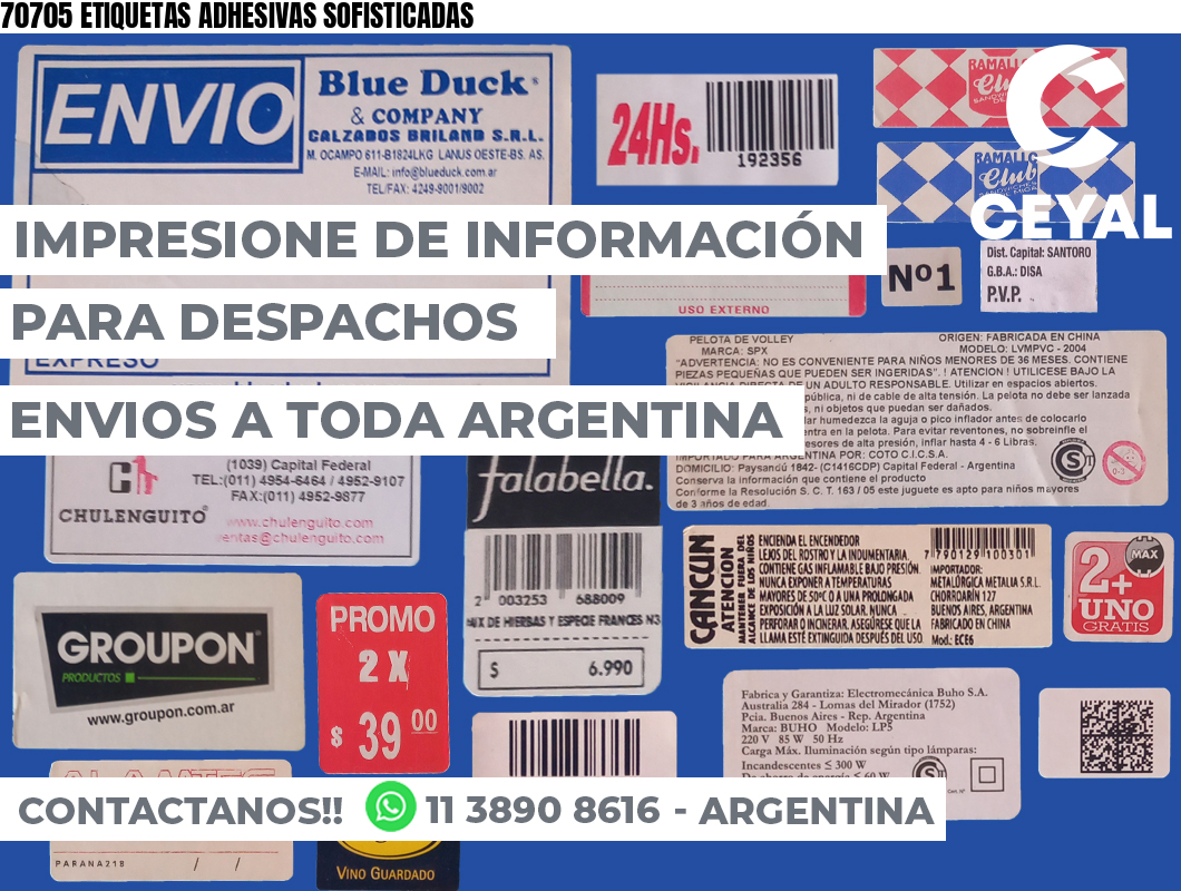 70705 ETIQUETAS ADHESIVAS SOFISTICADAS