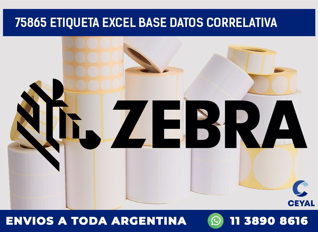 75865 etiqueta excel base datos correlativa