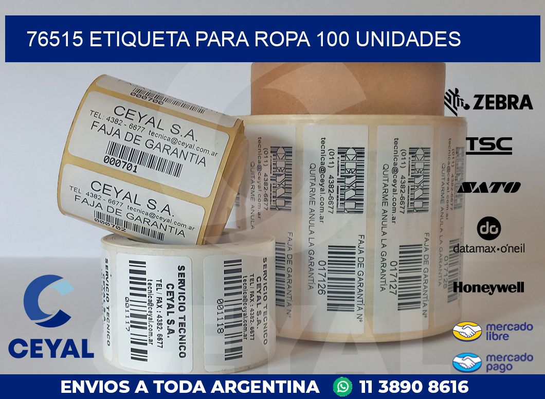 76515 ETIQUETA PARA ROPA 100 UNIDADES