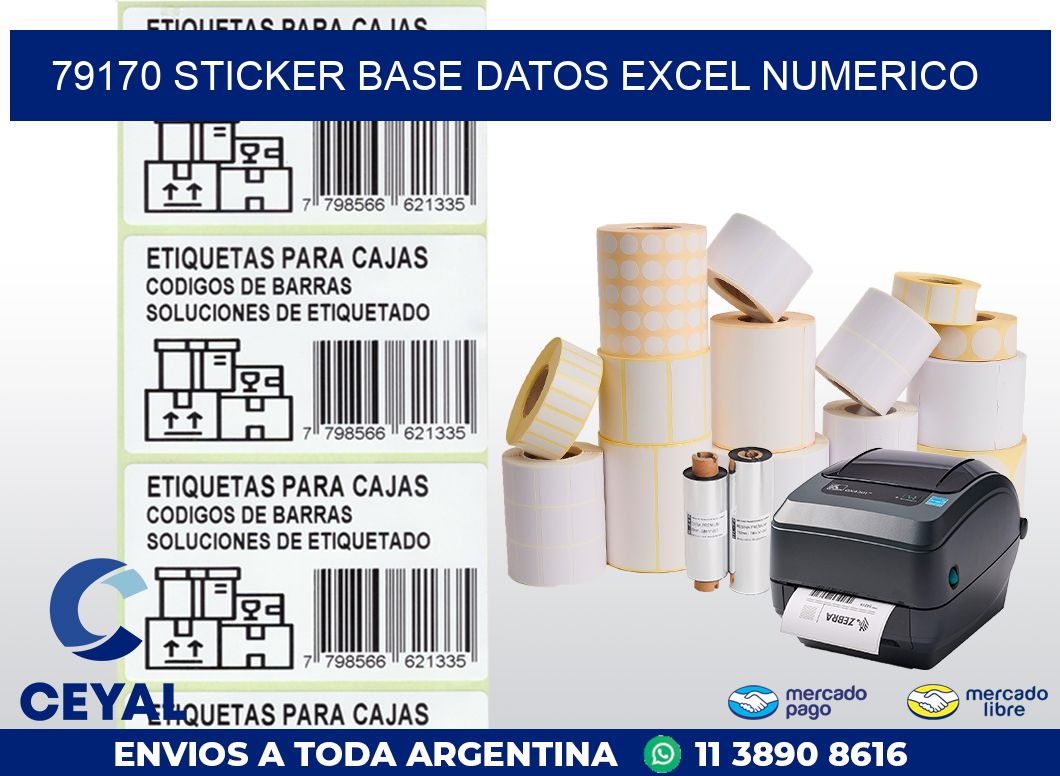 79170 sticker base datos excel numerico