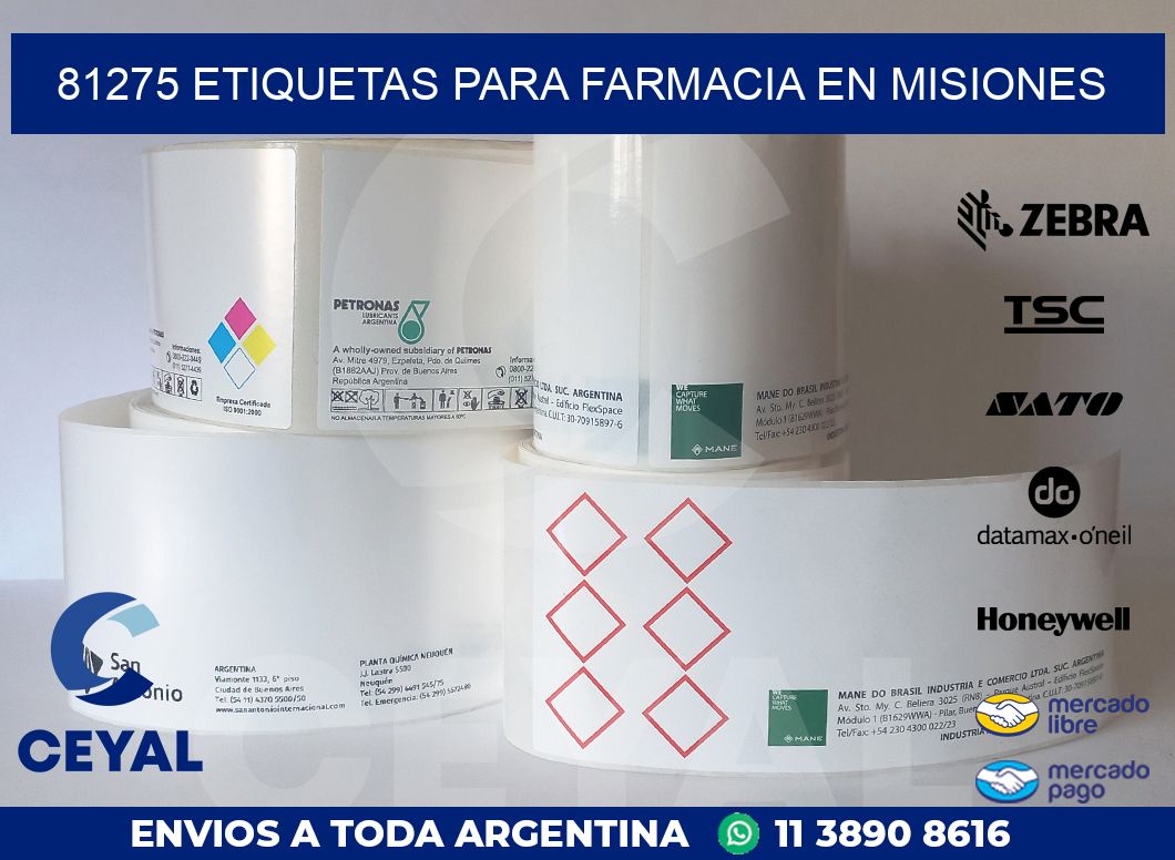 81275 ETIQUETAS PARA FARMACIA EN MISIONES