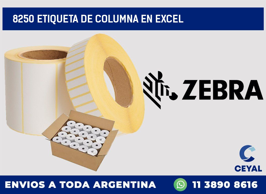 8250 Etiqueta de columna en Excel