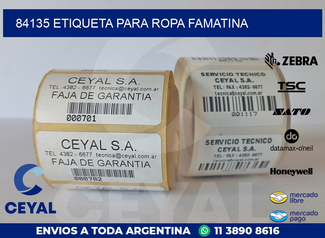 84135 ETIQUETA PARA ROPA FAMATINA