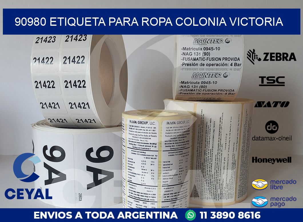 90980 ETIQUETA PARA ROPA COLONIA VICTORIA