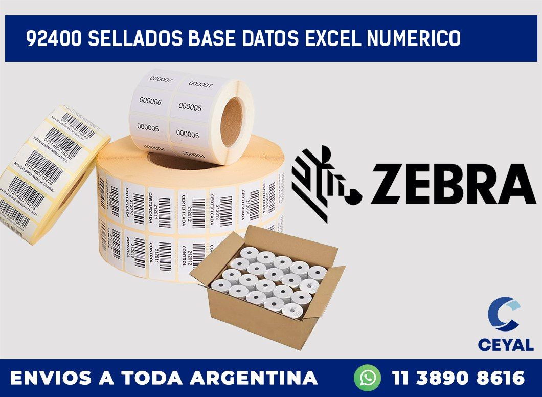 92400 sellados base datos excel numerico
