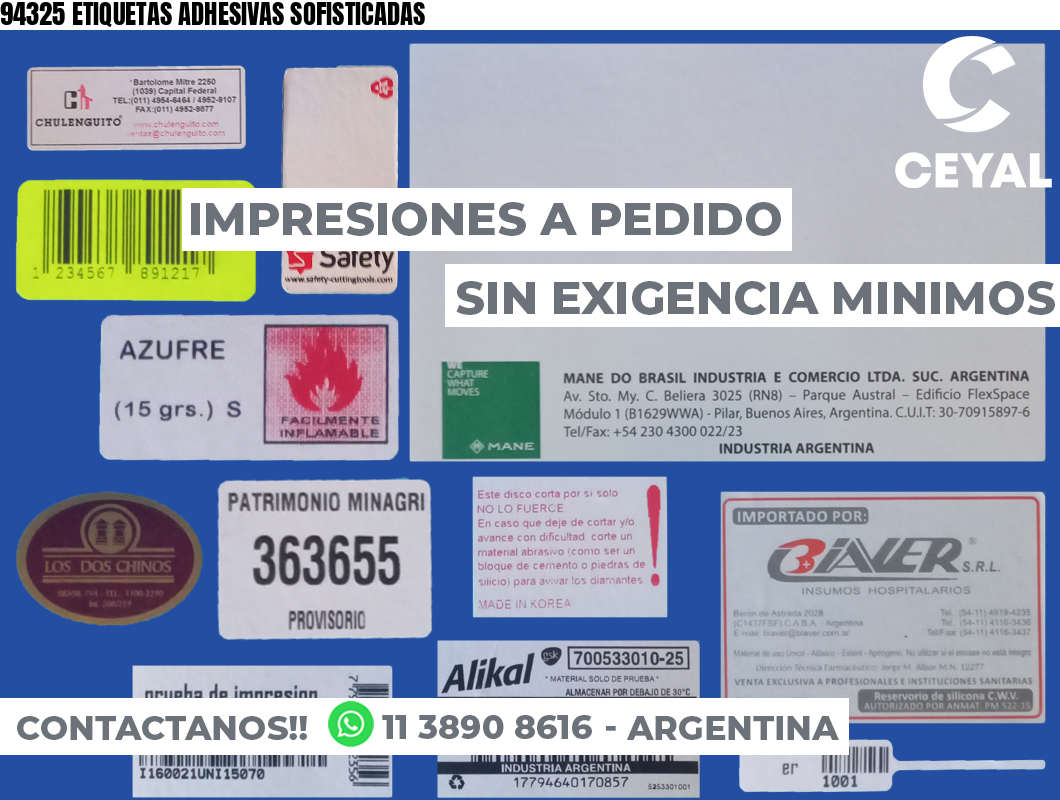 94325 ETIQUETAS ADHESIVAS SOFISTICADAS