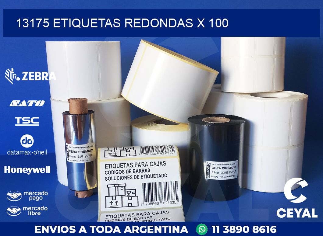 13175 ETIQUETAS REDONDAS X 100