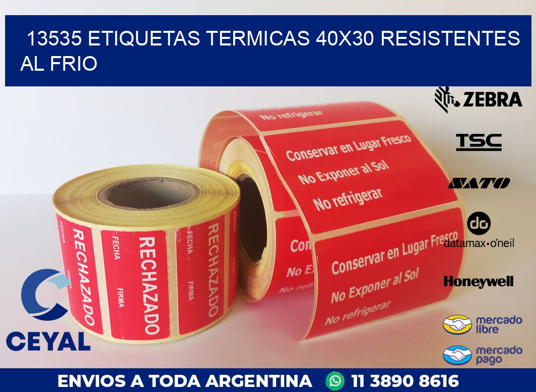 13535 ETIQUETAS TERMICAS 40X30 RESISTENTES AL FRIO