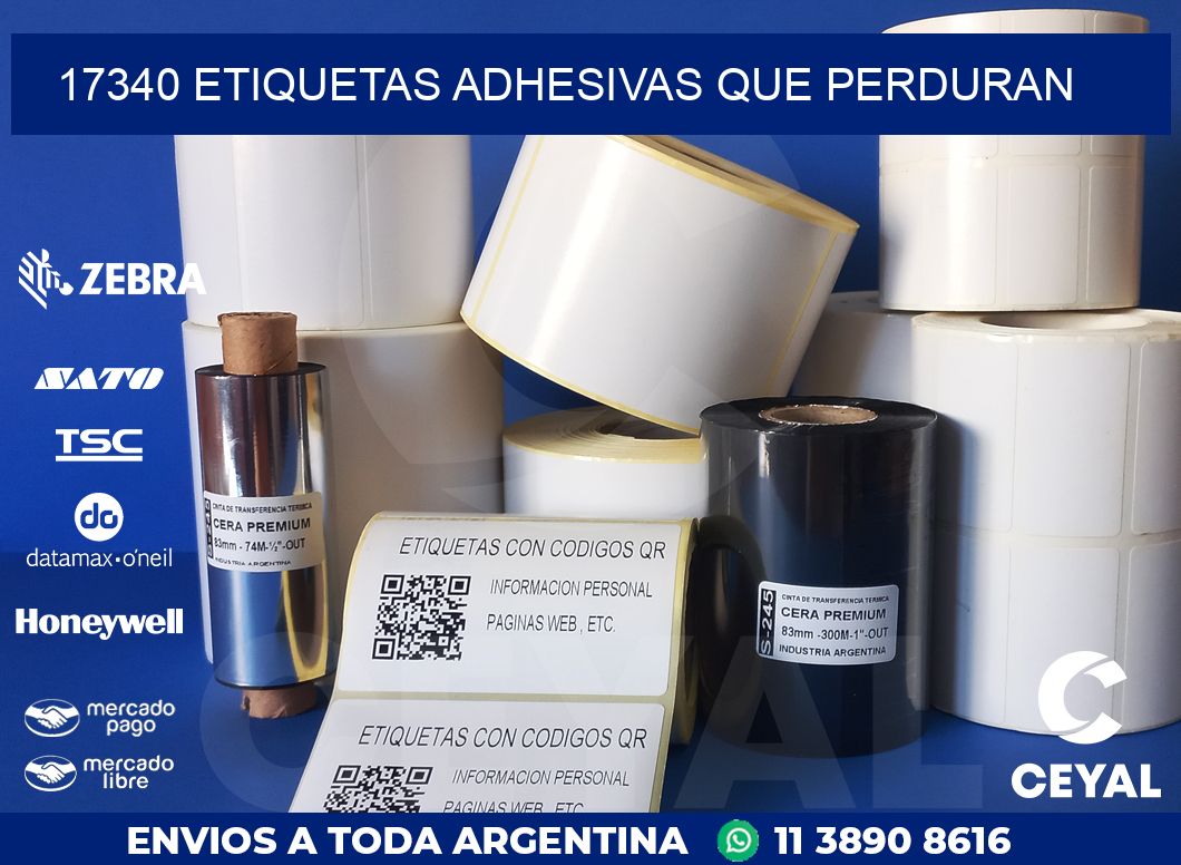 17340 ETIQUETAS ADHESIVAS QUE PERDURAN