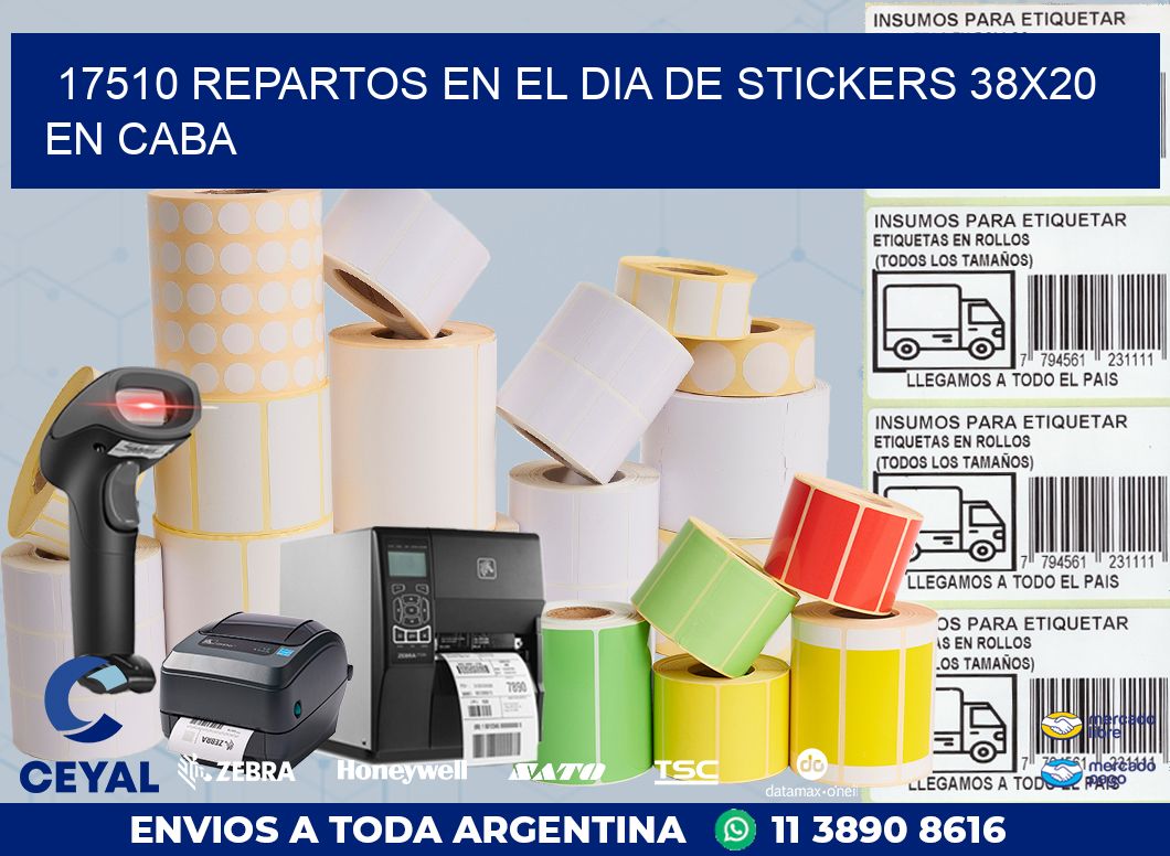 17510 REPARTOS EN EL DIA DE STICKERS 38X20 EN CABA