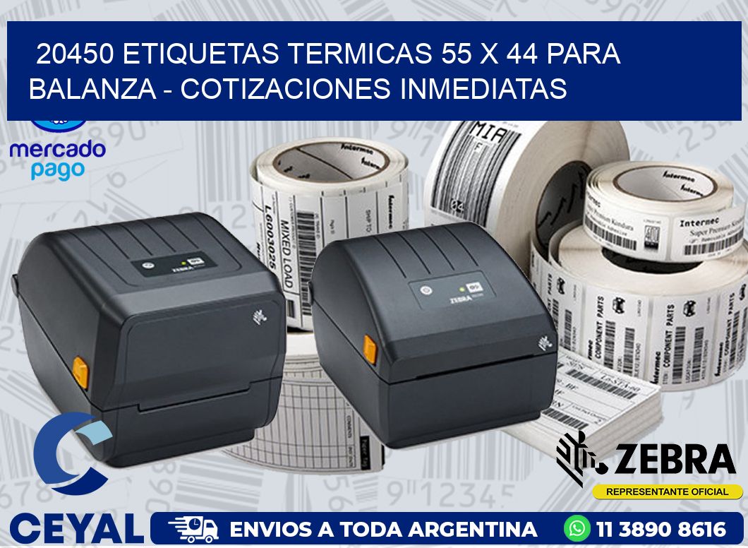 20450 ETIQUETAS TERMICAS 55 X 44 PARA BALANZA - COTIZACIONES INMEDIATAS