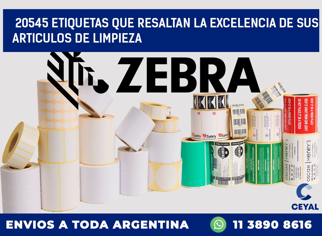 20545 ETIQUETAS QUE RESALTAN LA EXCELENCIA DE SUS ARTICULOS DE LIMPIEZA