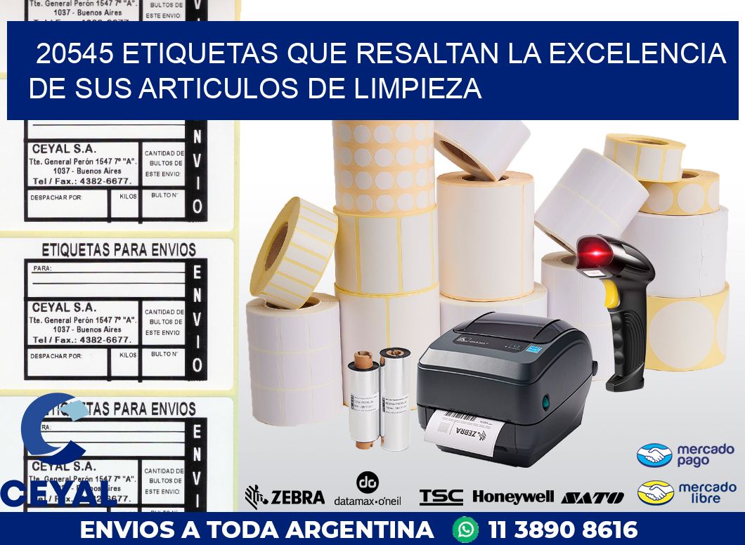 20545 ETIQUETAS QUE RESALTAN LA EXCELENCIA DE SUS ARTICULOS DE LIMPIEZA