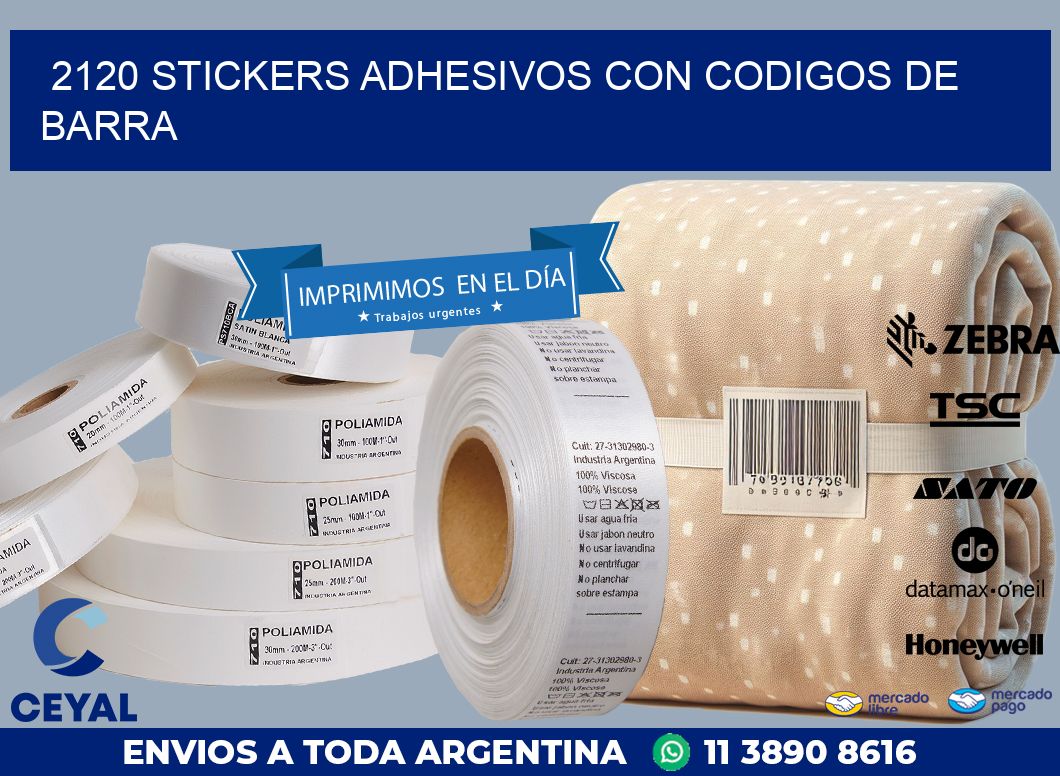 2120 STICKERS ADHESIVOS CON CODIGOS DE BARRA