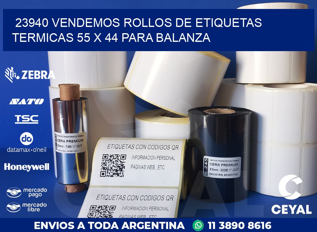 23940 VENDEMOS ROLLOS DE ETIQUETAS TERMICAS 55 X 44 PARA BALANZA
