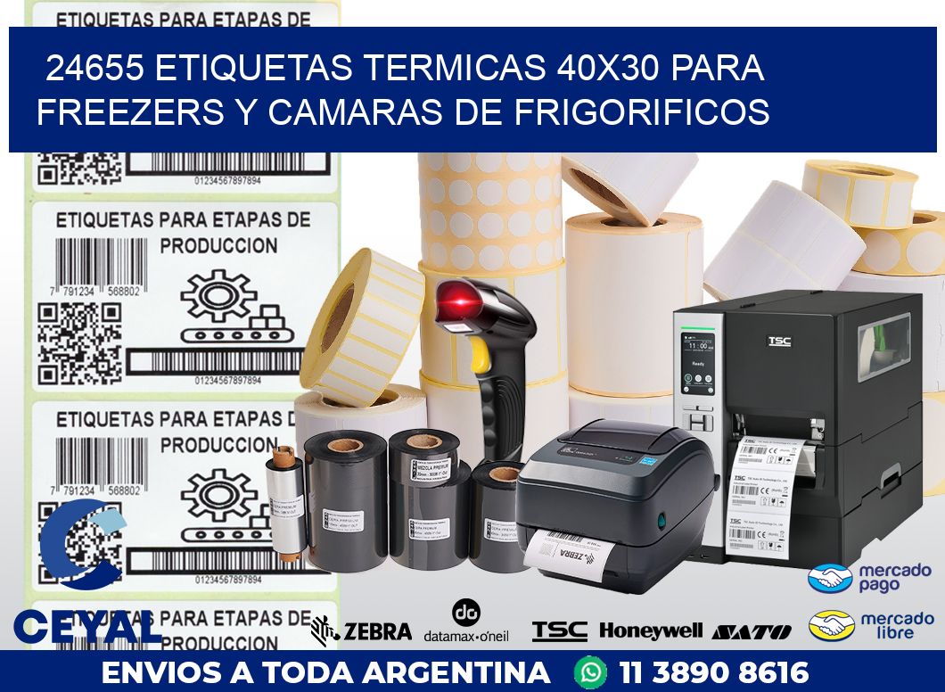 24655 ETIQUETAS TERMICAS 40X30 PARA FREEZERS Y CAMARAS DE FRIGORIFICOS