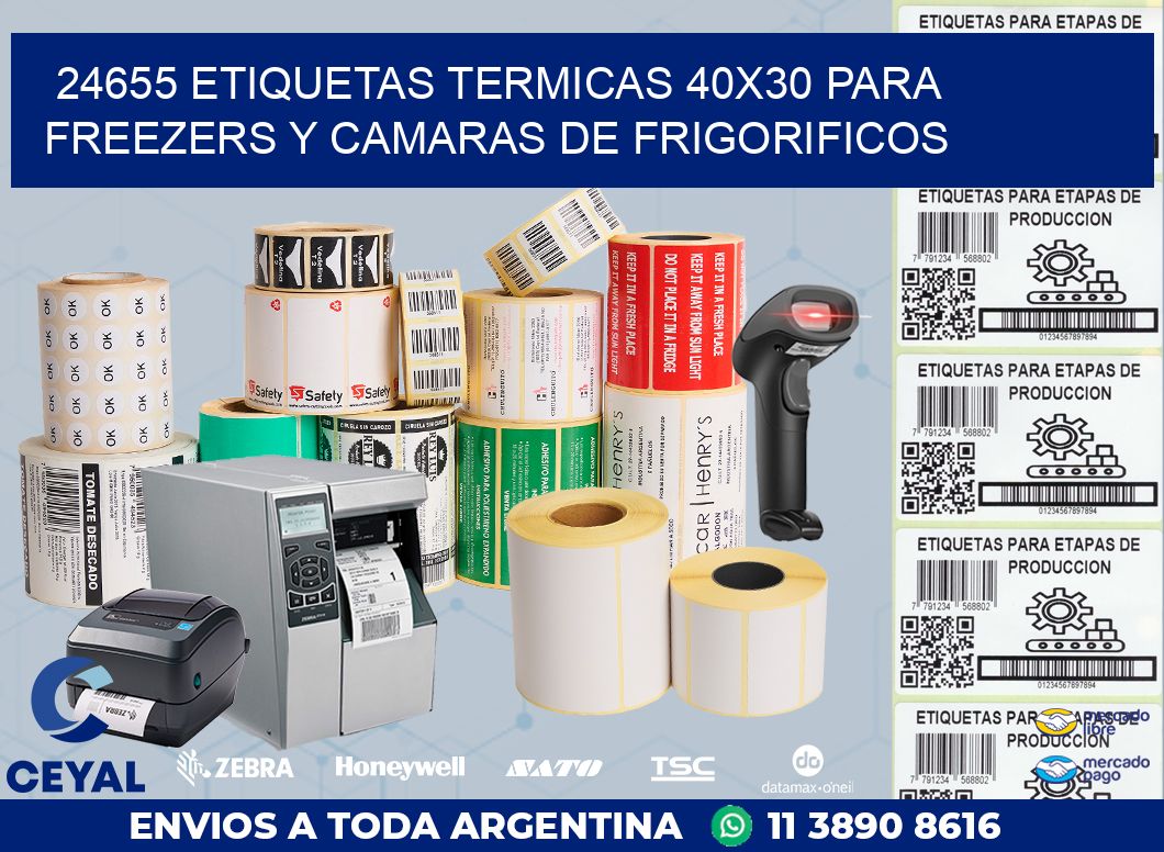 24655 ETIQUETAS TERMICAS 40X30 PARA FREEZERS Y CAMARAS DE FRIGORIFICOS
