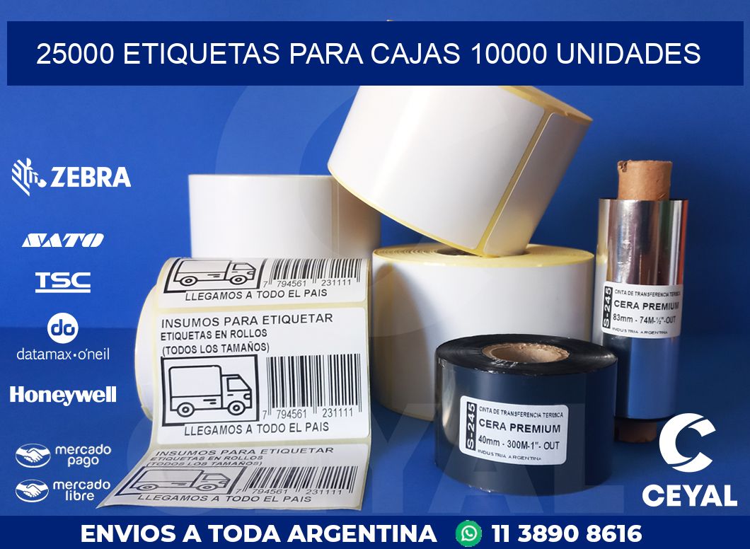 25000 ETIQUETAS PARA CAJAS 10000 UNIDADES