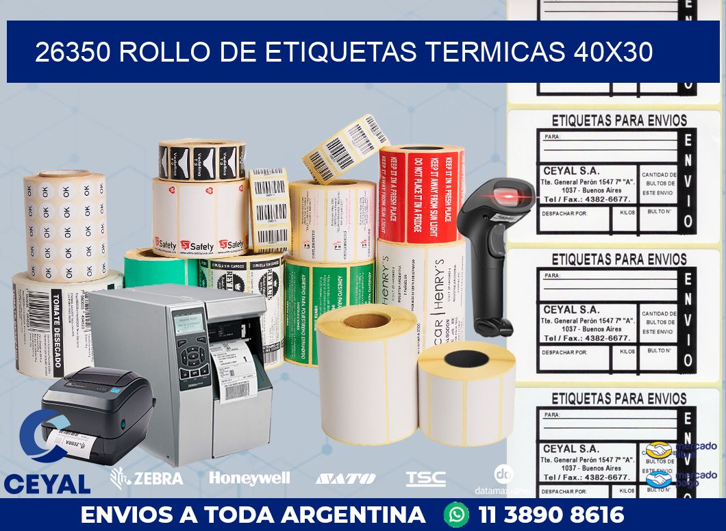 26350 ROLLO DE ETIQUETAS TERMICAS 40X30